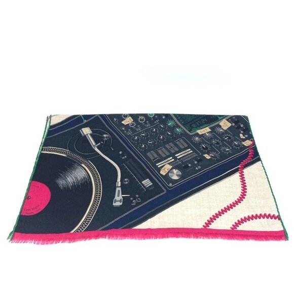 HERMES fringe LAST NIGHT Last Night DJ Shawl Scarf Muffler Stole/Shawl - Picture 3 of 14